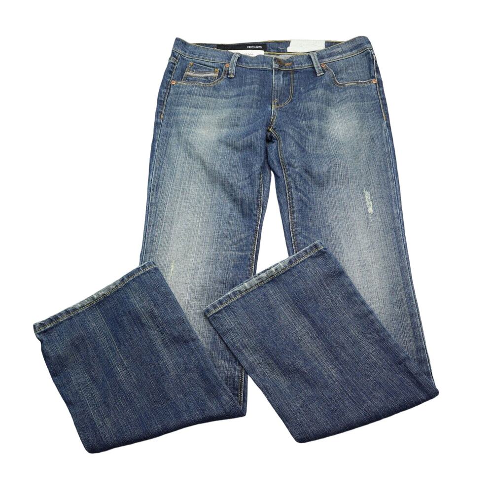 Fresh Ink Jeans Womens 30 Blue Betty Slim Bootcut Flap Pocket Denim Pants